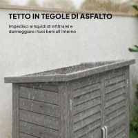 Outsunny Armadio da Giardino in Legno di Abete con Porte a Persiana e 2 Ripiani, 87x46.5x96.5cm, Grigio(m-5)
