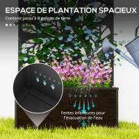 Outsunny Jardinière avec brise-vue paravent treillis pour Plante Grimpante, bac à Fleurs - dim. 61L x 23l x 113H cm(m-4)