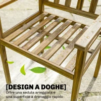 Outsunny Set da Pranzo da Giardino 5 Pezzi, Tavolo e Sedie per 4 Persone, Teak(m-6)