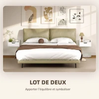 HOMCOM Lot de 2 tables de chevet murales tables de nuit suspendues tiroir plateau aspect bois dim. 40L x 30l x 19,5H cm(m-4)