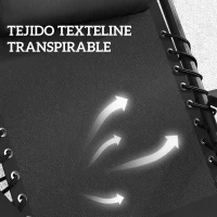 Outsunny Set de 2 Tumbonas Jardín Exterior Plegables de Gravedad Cero con Mesa Auxiliar con Portavasos Reposacabezas Negro(m-6)