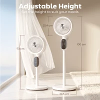 HOMCOM 20 dB Silent Standing Fan for Bedroom, 39" Pedestal Fan with Remote, 90° Oscillating, 8 Speeds, Adjustable Height, White(m-3)