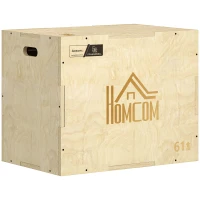 Box jump pliométrie 3 en 1 - Collaboration Aosom.fr x FFHandball - saut musculation fitness 61x51x76cm bois(m-12)