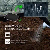 Outsunny Raised Garden Bed with Trellis, 2-Tier Wooden Elevated Planter Box  for Vegetables, Flowers, Herbs, Grey(m-7)