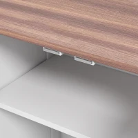 PawHut Pet Feeding Station with Raised Dog Bowls, Adjustable Panel, Hooks, White(m-9)