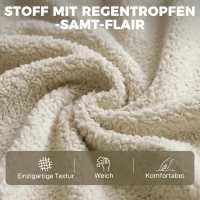 HOMCOM Ecksofa mit umkehrbarer Chaiselongue, 3-Sitzer Sofa mit Samtoptik, breite und tiefe Sitzfläche, Federkissen, Beige(m-6)