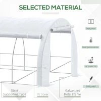 Outsunny 6 x 3 x 2 m Polytunnel Greenhouse - Walk-in Grow House Tent with Steel Frame, Reinforced Cover, Roll-up Side Walls, Zipped Door, and 12 Mesh Windows for Garden, White(m-4)