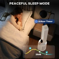 HOMCOM Multi-Mode Bladeless Tower Fan and Humidifier - White(m-8)