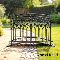 Outsunny Mostek ogrodowy metalowy 135,5 cm mostek do stawu z poręczami antyczny wygląd odporny na rdzę łatwy montaż(m-9)