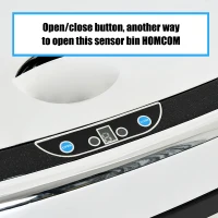 HOMCOM Pattumiera Cestino dei rifiuti in Acciaio Inox con Sensore a Infrarossi 68L, Rettangolare, Colore: Argento(m-5)