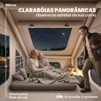 Outsunny Tenda Insuflável com Saída para Fogão e Claraboia Bomba Bolsa UPF30+ para 4 Estações Impermeável 5000+(m-6)