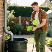 Outsunny Tauchpumpe Teichpumpe Wasserpumpe mit Schwimmschalter Springbrunnen 400W 9000L/h 16 x 14 x 27 cm Grün(m-8)