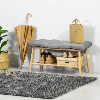 Outsunny Cojín para Banco de 2 Plazas para Interior y Exterior con 8 Puntadas para Sillas Sofás 110x48x8 cm Gris(m-7)