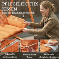 Outsunny Hollywoodschaukel, Gartenschaukel mit Kissen, Gestell, für Garten, Balkon, 174 x 120 x 162 cm, Metall, Terrakotta(m-7)