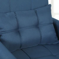 HOMCOM Poltrona Letto Pieghevole con Schienale Regolabile e Cuscino, Blu(m-9)