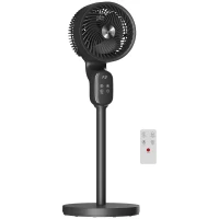HOMCOM 20 dB Silent Standing Fan for Bedroom, 39" Pedestal Fan with Remote, 90° Oscillating, 8 Speeds, Adjustable Height, Black(m-1)