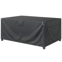 Outsunny Housse Salon de Jardin Extérieure Imperméable 420D Tissu Oxford, avec Évent et Sac de Rangement, 180x120x74cm, Noir(m-7)