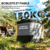 Outsunny Toilette Portable Camping Toilette de camping pour Hommes et Femmes avec 12 Sachets Coagulants et 12 Sacs Jetables, gris(m-8)