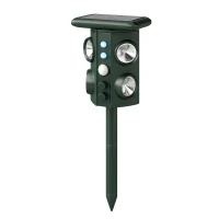 Outsunny Repelente Solar Ultrassônico para Gatos 5 Modos Sensor PIR Clarão LED(m-6)