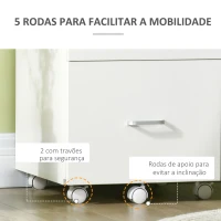 Vinsetto Arquivador de Escritório Móvel Auxiliar para Arquivos com 2 Gavetas Fechadura 2 Chaves 43x45x72cm Branco(m-6)