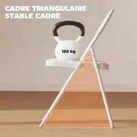 HOMCOM Lot de 6 chaises pliantes chaises de salle à manger portables cadre en acier 45 x 46 x 78 cm blanc(m-5)