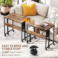 HOMCOM 80 cm Drop Leaf Writing Work Desk - Rustic Brown(m-6)