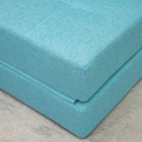 HOMCOM Szezlong do spania relaksacyjny, łóżko dla gości. Zdejmowany pokrowiec 70 cm x 70 cm x 61 cm, Jasnoniebieski(m-9)