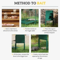 Outsunny Metal Rat Trap with Single Door, for Small Animals, Dark Green(m-4)