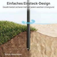 Outsunny Sonnenschirm Strand Ø150 cm wasserabweisend faltbar Strandschirm mit Sandanker verstellbarer Neigung Tragetasche Beige(m-6)