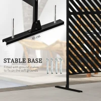 Outsunny 6.5FT Decorative Outdoor Divider, Metal Privacy Screen with Stand, Triangle Style, Black(m-5)