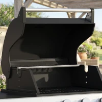 Outsunny Barbecue a Gás com 3 Queimadores 8,1 kW Termómetro Grelhas Mesas Laterais Armário e Rodas 109x50x109 cm Preto(m-11)