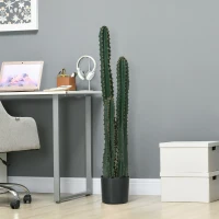 Outsunny High-realism artificial cactus large artificial plant dim. Ø 18 x 120H cm green(m-4)