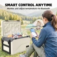 Outsunny 42.5L Compressor Car Fridge Freezer, Camping Refrigerator with App Control, 20℃-20℃(m-5)
