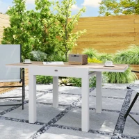 Outsunny Extendable garden dining table for 6 people with rectangular top, aluminum frame, 60x80x75cm(m-8)