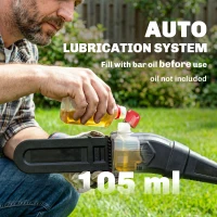 Outsunny 18V 8" Cordless Pole Chainsaw, 1.94m/2.56m Electric Chainsaw with 2 x 4.0Ah Batteries, Charger, Auto Lubrication(m-8)