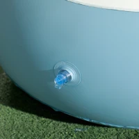 Outsunny Inflatable Tub Chair and Footstool - Blue/White(m-8)