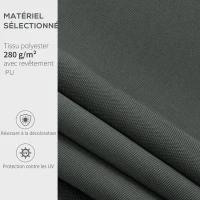 Outsunny Replacement awning fabric soft wave valance high-density polyester 280 g/m² UV-resistant 2.82 x 2.4 m gray(m-4)