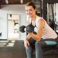 HOMCOM Ganteră Hexagonală din Cauciuc 12,5 kg, Portabilă, pentru Acasă sau Sală(m-8)