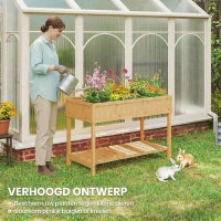 Outsunny Verhoogd Bed 8 Compartimenten Plantentafel Bloembak Sparrenhout 1 Plank + Afvoer(m-6)