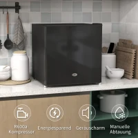 HOMCOM Mini zamrażarka 35 L Wolnostojąca elektryczna mroźnia 45 W 47 x 44,2 x 48,8 cm Czarna(m-8)