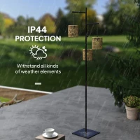 Lampa solarna Rattan z czujnikiem, 3 tryby, styl Boho(m-7)