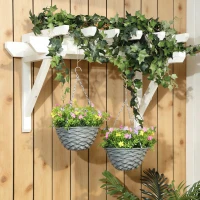 HOMCOM Set of 2 Artificial Hanging Cosmos Flowers - Multi-Colored(m-7)