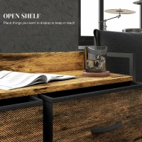 HOMCOM Rustic Chest of Six Fabric Drawers - Rustic Brown(m-5)