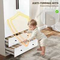 HOMCOM Szafa na ubrania, 2 drzwi, przestrzeń na wieszanie, drążek na ubrania, 2 szuflady, MDF, biały(m-6)