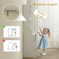 HOMCOM Keukenkast met Planken, Kasten, Lades en Werkruimte, Landelijke Sfeer, Verstelbare Planken, Hout, Wit(m-6)