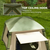 Outsunny Inflatable Camping Tent w/ Hand Pump, Easy Setup 1/2 Person Blow Up Tent Waterproof 190T Taffeta w/ Mesh Windows, Doors and Carry Bag, Brown(m-7)