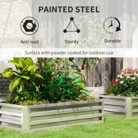 Outsunny Raised Beds for Garden, Galvanized Outdoor Planters, for Herbs and Vegetables, Use for Patio, Backyard, Balcony, Silver(m-4)