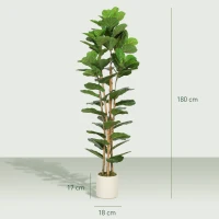HOMCOM 180cm Artificial Fiddle Leaf Fig Tree - Green(m-3)