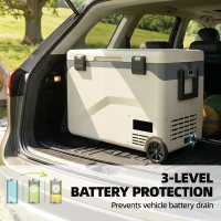 Outsunny 42.5L Compressor Car Fridge Freezer, Camping Refrigerator with App Control, 20℃-20℃(m-6)