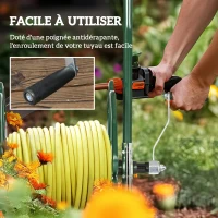 Outsunny Wheeled Hose Reel 30 m Hose Ø16 mm Reel Cart Metal Green(m-5)